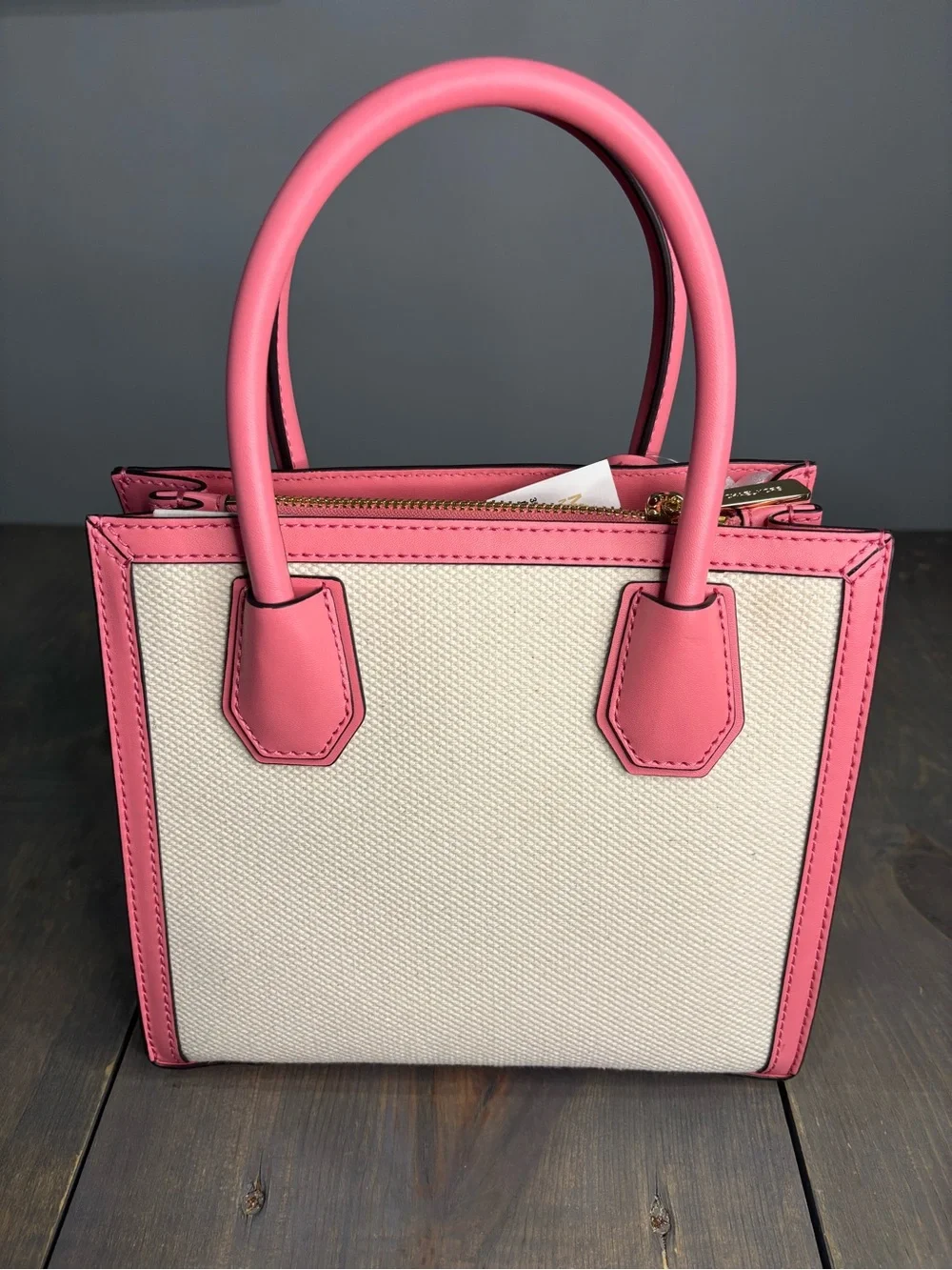 Michael Kors Pink & Cream Mini Satchel